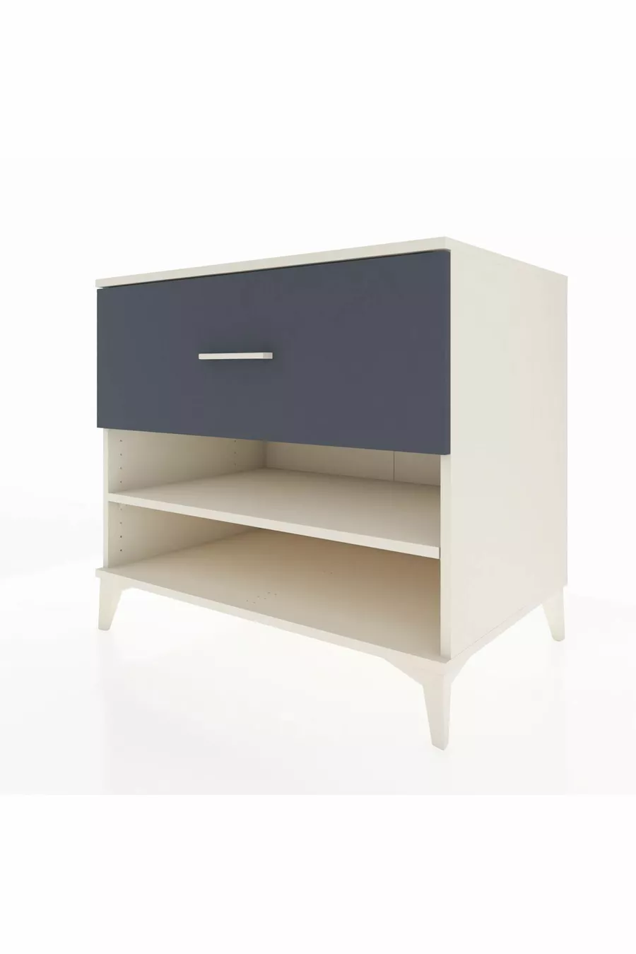 Commode Kronos à une étagère et un tiroir, Pierre de Lune-Anthracite