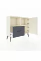 Commode Arges à 2 étagères, 1 tiroir, 2 portes, Pierre de lune/Anthracite