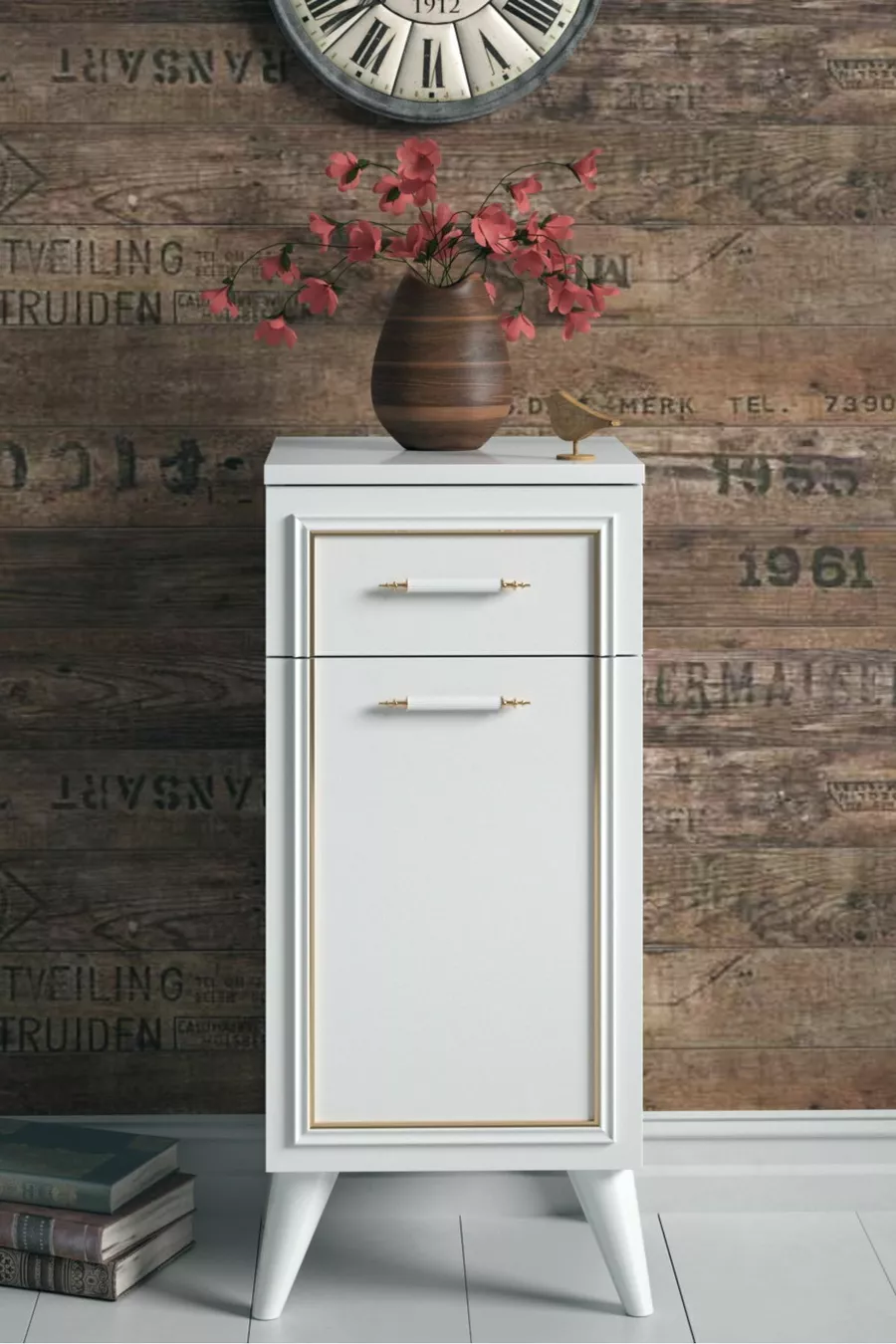 Commode décorative Elodi avec tiroirs et portes
