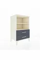 Commode Hyperion 2 étagères 2 tiroirs Aigue-marine-Anthracite