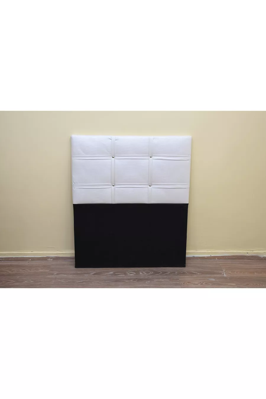 Tête de lit simple en cuir synthétique blanc