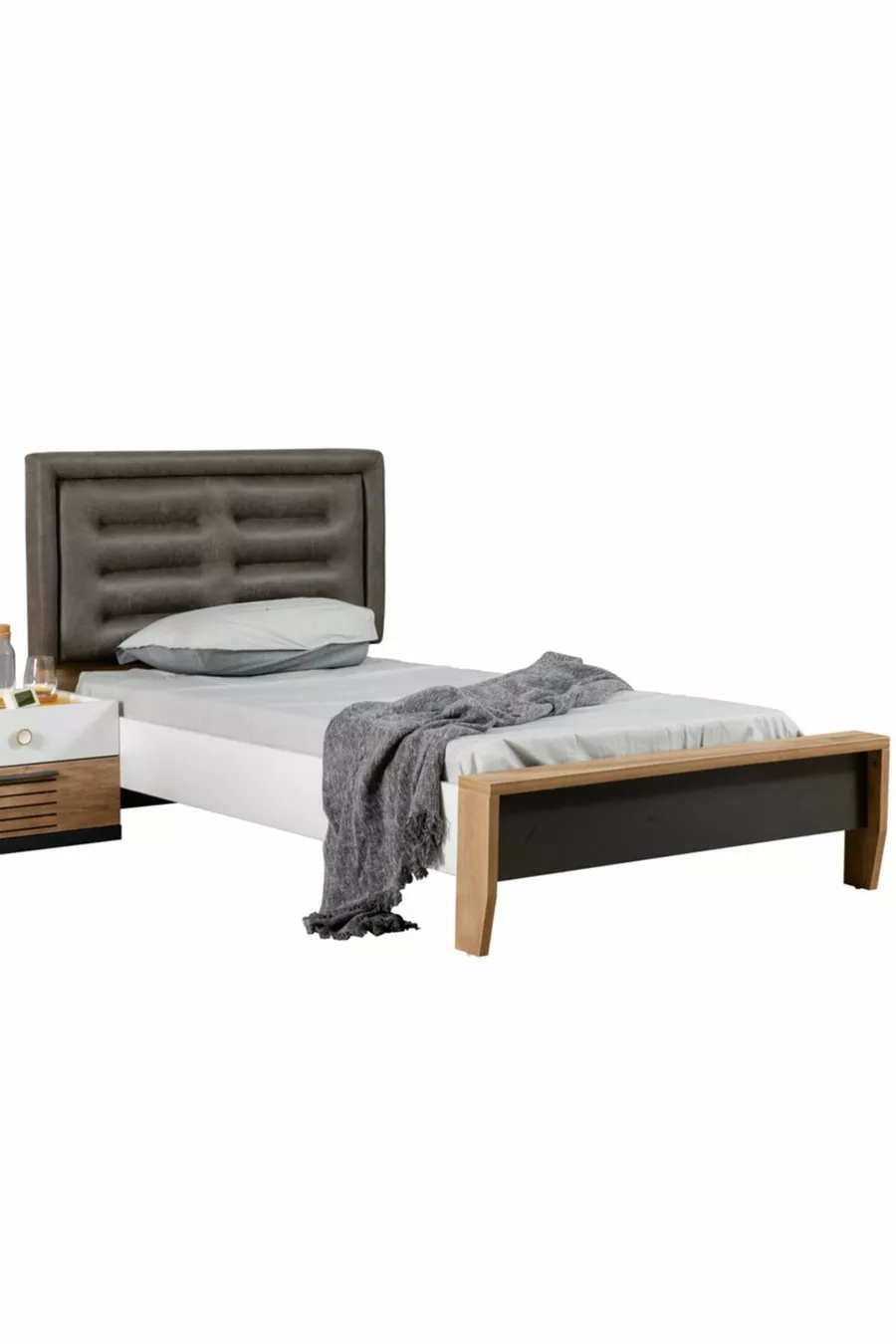 Chambre d'Adolescent Relax - Armoire 4 Portes, Lit, Table de Chevet, Commode, Bureau