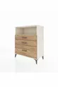 Commode Hyperion à une étagère et 3 tiroirs Pierre de lune-Pin