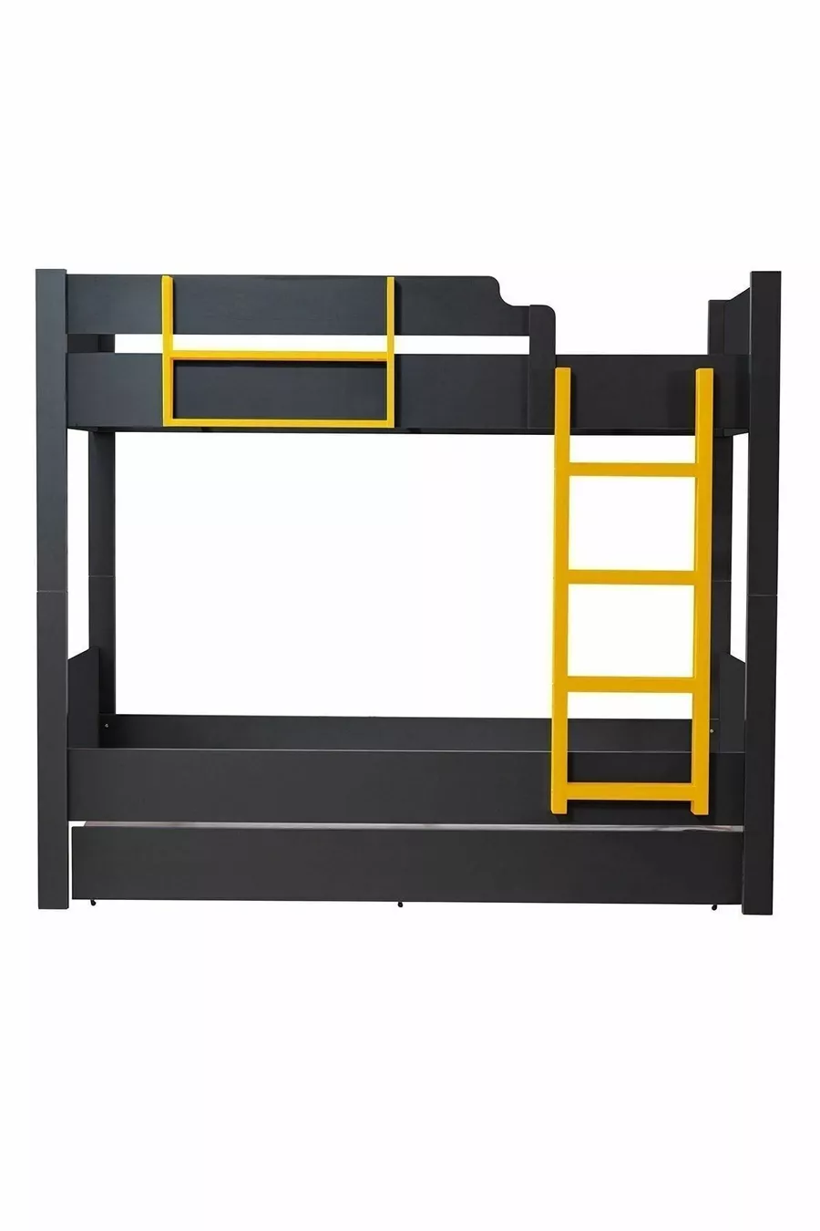 Lits superposés en profil MDF, lit superposé modulable Asya avec trois matelas confort
