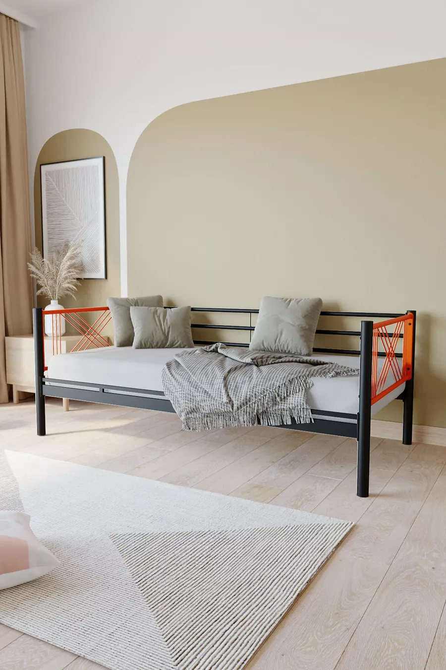 Lit superposé en métal premium Mix Compatible avec lit Matelas Orange Séparable