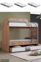 Lits superposés, lit superposé métallique à triple couche avec 3 matelas confort