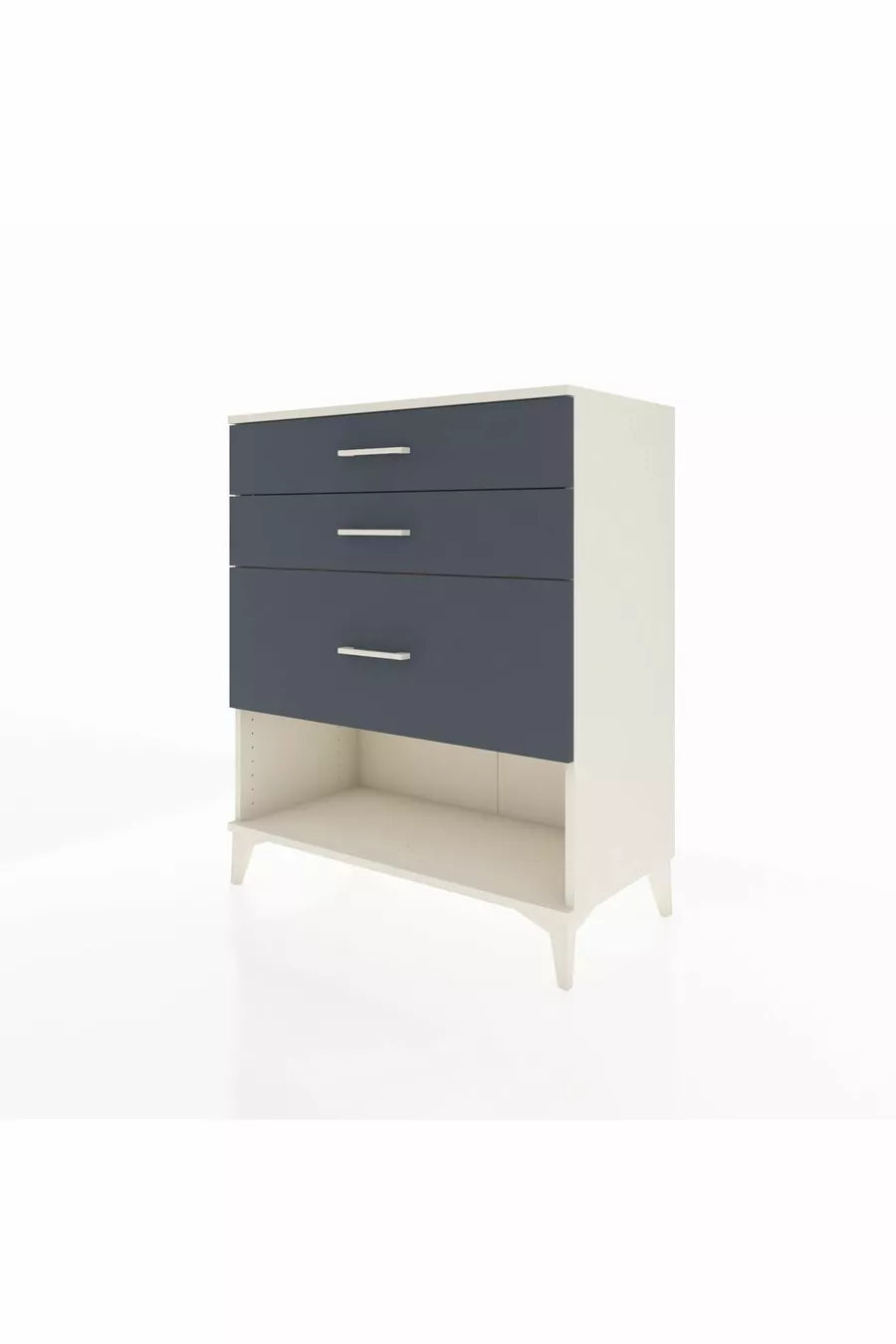 Commode Hyperion 3 tiroirs Pierre de lune-Anthracite