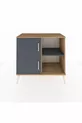 Commode Hyperion 2 étagères 2 portes Pin-Anthracite
