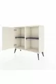 Commode Arges à 2 étagères avec une porte, couleur Pierre de lune/Anthracite