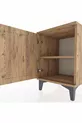 Table de chevet Hyperion à une étagère et une porte, Pin-Pin
