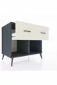 Commode Kronos 2 tiroirs Anthracite-Anthracite/Pierre de lune