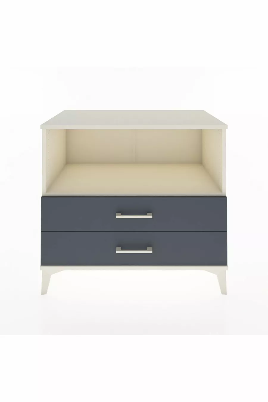 Commode Hyperion à une étagère et 2 tiroirs Pierre de lune-Anthracite
