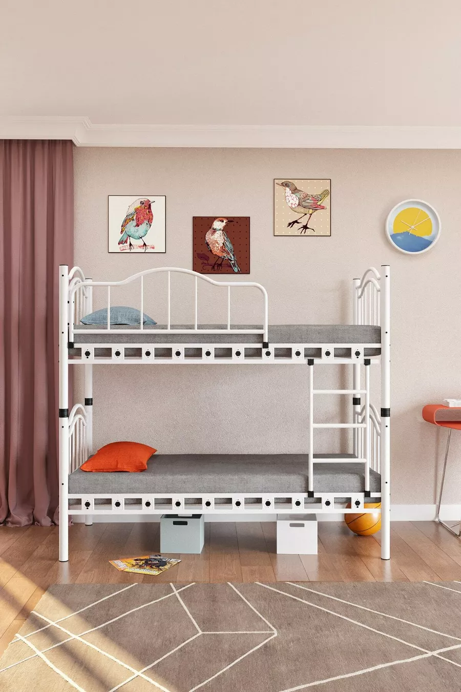 Lits superposés et lits simples en métal pour chambre d'enfant Belinay, dimensions du matelas