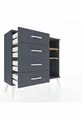 Commode Arges 2 étagères 4 tiroirs Anthracite-Sapin/Anthracite