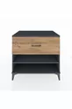 Commode Kronos à une étagère et un tiroir Anthracite-Épicéa