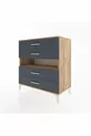 Commode Hyperion à un seul étagère et 4 tiroirs Pin-Anthracite