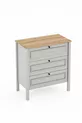 Commode Taiga 3 tiroirs, linge de lit Chambre à coucher Chambre de bébé Gris