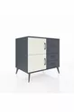 Commode Kronos à une étagère, 3 tiroirs, 2 portes, Anthracite-Pierre de lune/Anthracite