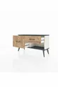 Commode Arges 2 tiroirs Pierre d'Agate-Anthracite/Pin