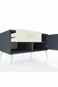 Commode Kronos avec une seule étagère, un tiroir et une porte, Anthracite-Anthracite/Gris pierre
