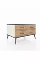 Commode Kronos 4 étagères Pierre de Lune-Anthracite/Pin
