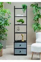 Armoire en métal à 5 niveaux avec tiroirs en tissu, table de chevet décorative, commode multifonctionnelle