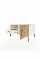 Commode Kronos avec 2 étagères, 1 tiroir et 1 porte, couleur Pierre de lune/Pin
