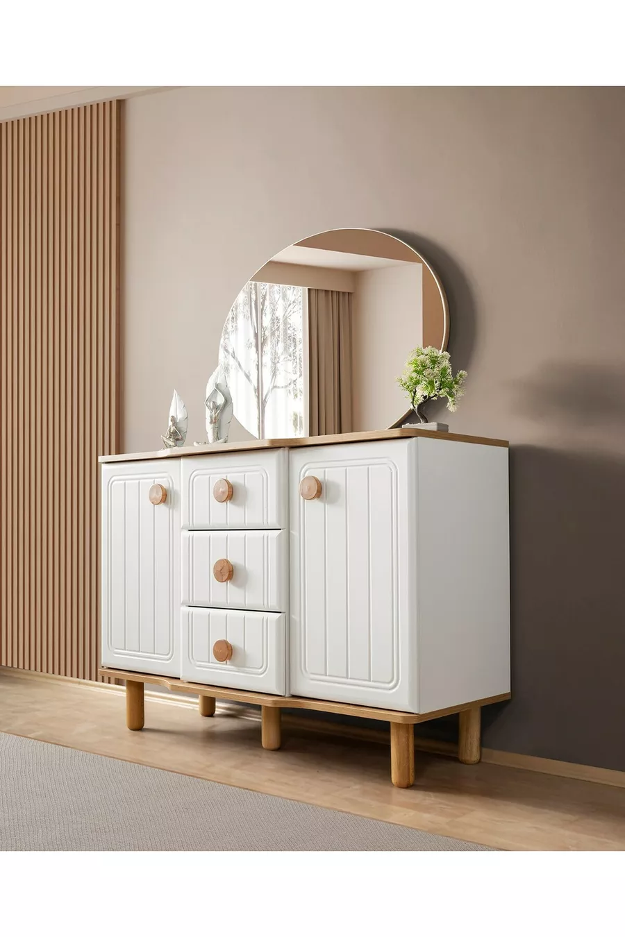 Commode et miroir en MDF Kayra