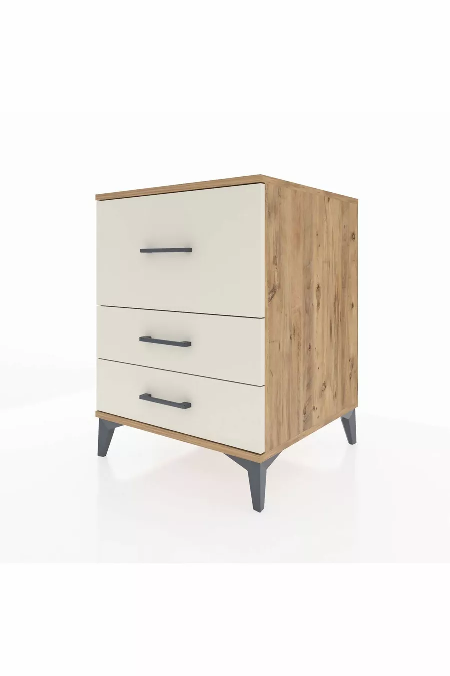 Chevet Kronos 3 tiroirs Pin-Pierre de lave