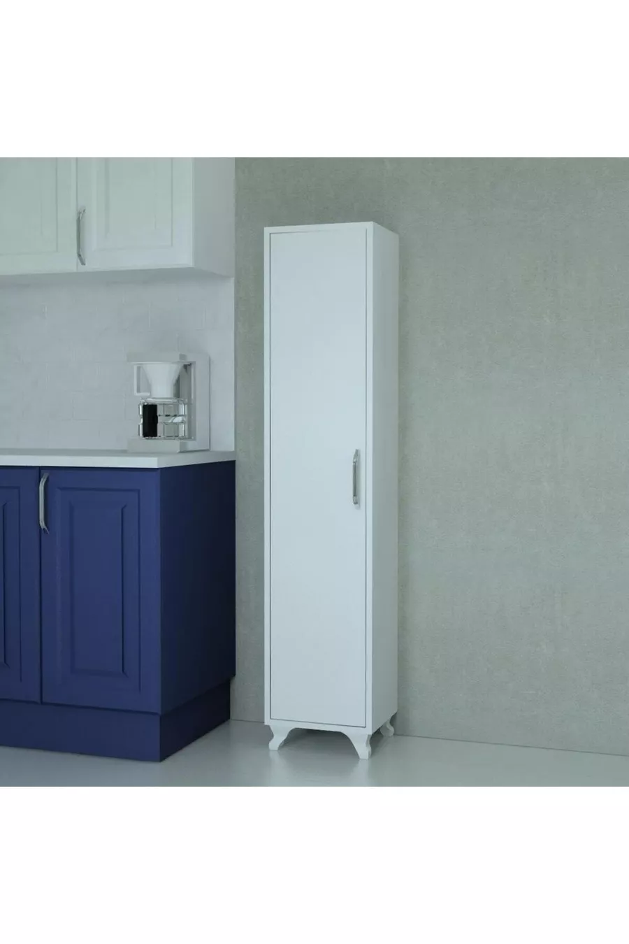 Armoire à étagères blanches polyvalente