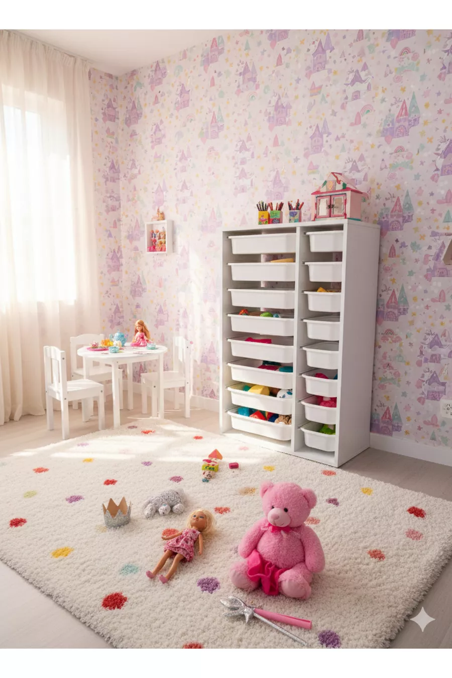 Armoire à Jouets Polyvalente avec Tiroirs et Unité de Rangement – Organisateur de Chambre d’Enfant avec Étiquette Cadeau