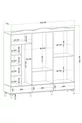 Armoire blanche Luna à 3 tiroirs avec miroir et 6 portes