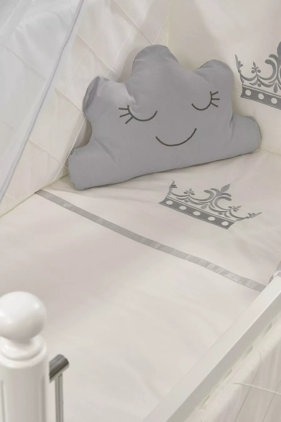 Berceau à bascule en bois Mondo Anne Yanı cm (blanc-gris motif)
