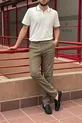 Homme, Slim Fit, Décontracté-Quotidien, Tissu en lin, Coton, Pantalon de saison 