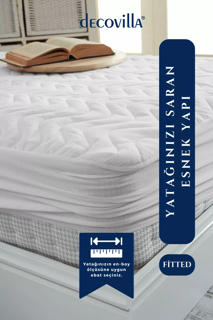 Protège-matelas matelassé ajusté avec bords complets, imperméable aux liquides, drap housse blanc
