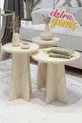 Table d'appoint en champignon scandinave large Ensemble de 3 tables gigognes Table latérale intermédiaire Motif marbre travertin
