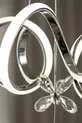 Plafonnier LED suspendu moderne Elda en métal à finition chrome 3 couleurs, avec télécommande, pour salon, cuisine, séjour et chambre
