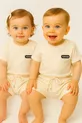 Ensemble d'été Waffle Fashion avec short 6 mois - 3 ans Beige clair