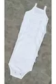 Body bébé blanc en coton à bretelles à bouton-pression, avec 5 bretelles en corde