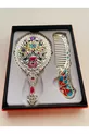 Ensemble Miroir et Peigne, Métal-Boîte-Cadeau, Brosse à Cheveux avec Miroir de  cm