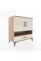 Commode Hyperion 4 étagères, 1 tiroir, 2 portes, pin-jaspe