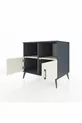 Commode Kronos 2 étagères 2 portes Anthracite-Pierre de lune