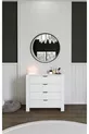 Commode blanche immaculée à 4 tiroirs pour chambre à coucher ou chambre de bébé, blanche, X cm