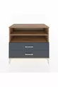 Commode Hyperion 2 étagères 2 tiroirs Pin-Anthracite
