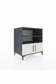Commode Kronos 3 étagères 2 portes Anthracite-Pierre de lune