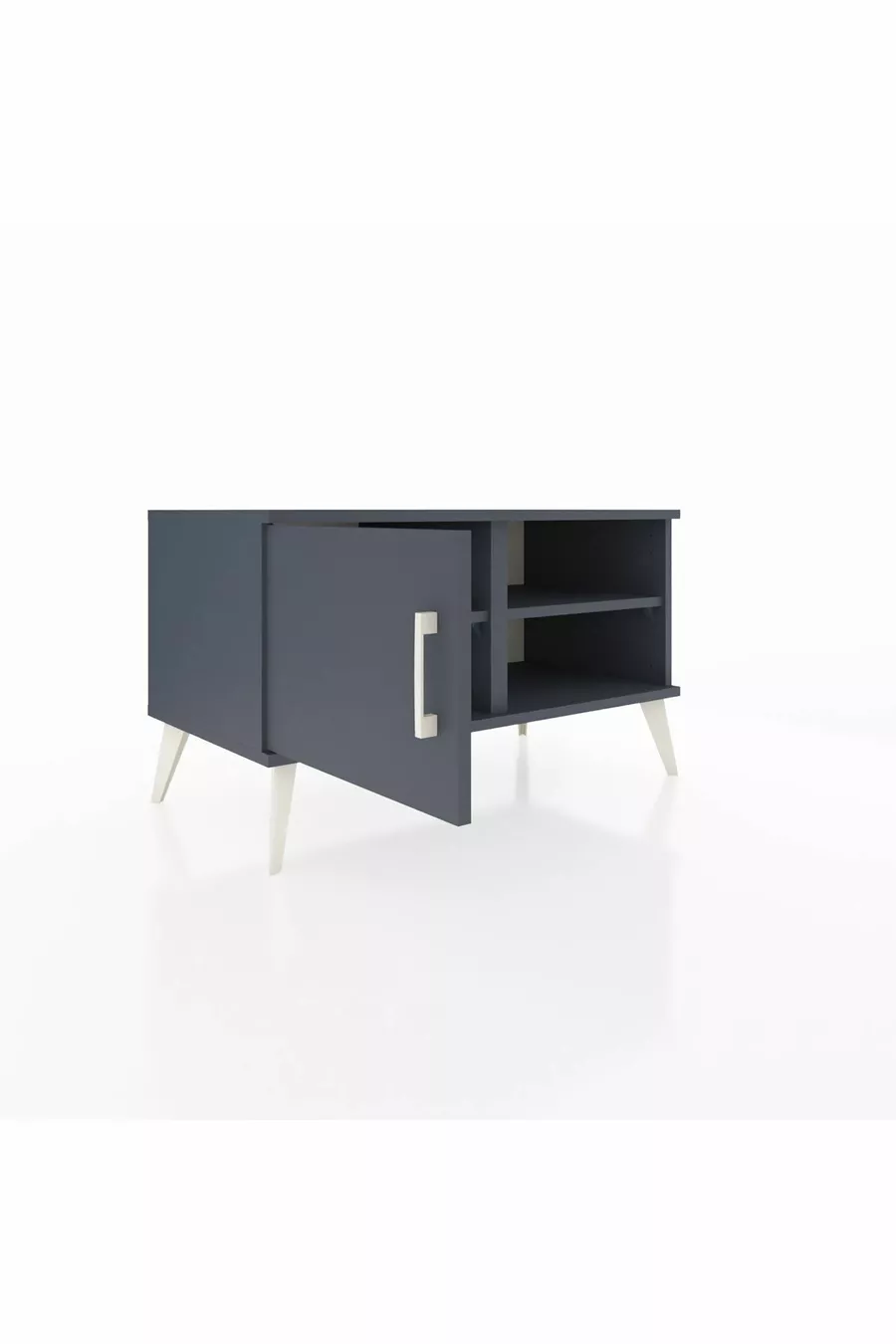 Commode Hyperion 2 étagères avec porte unique Anthracite-Anthracite