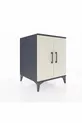 Kronos Table de chevet à une étagère et deux portes Anthracite-Pierre de lune
