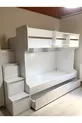 Lits superposés avec lit pour bébé blanc