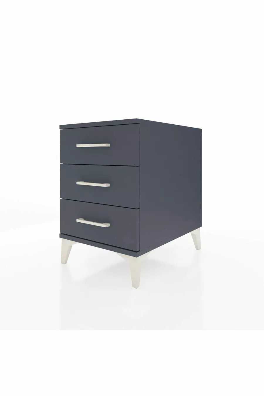 Table de chevet Kronos à 3 tiroirs Anthracite-Anthracite