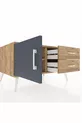 Commode Kronos avec une seule étagère, 2 tiroirs et une porte, Pin-Anthracite/Pin